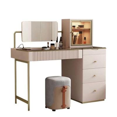 China Modern Furniture Wood Vanity Dressing Table Makeup Mirror With Drawers for sale