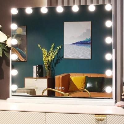 China Makeup Countertop Vanity Mirror 5x Lighted 360 Degree Rotated for sale