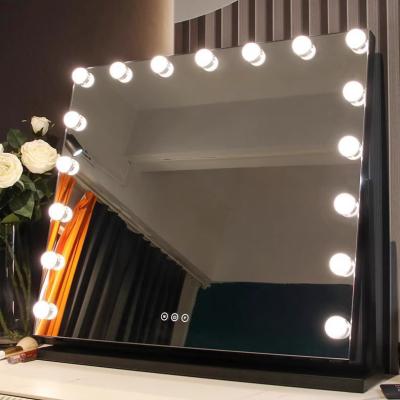 China Square Illuminated Vanity Mirrors Rechargeable Makeup Mirror for sale