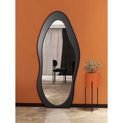 China Floor Standing Large Arch Lighted Full Body Length Mirror with LED Lights in Silver for sale