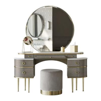 China MDF Lighted Corner Vanity Set Standing Dressing Table for sale