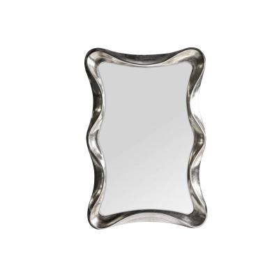 China Wave Shape Wall Mounted Makeup Mirror Magnifying Silver Bathroom for sale