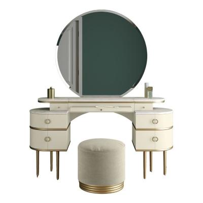 China Mirrored Makeup Vanity Desk Dressing Table Chair Set ODM for sale