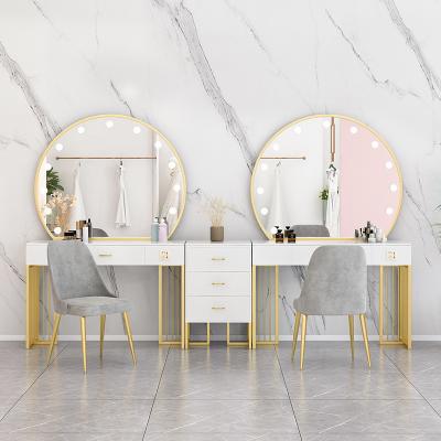 China Nordic Standing Hollywood Mirror And Desk Dressing Table With Drawers for sale