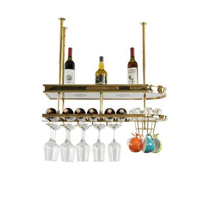 China Acrylic Bar Gold Wine Holder Glasses Racks Storage Stainless Steel frame for sale