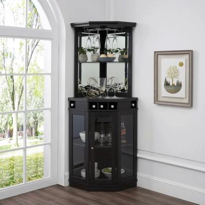 China Modern Bar Corner Wine Rack Cabinet Wooden Counter OEM for sale