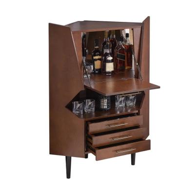 China Commercial Wooden Corner Liquor Cabinet Counter For Alcohol Wine Display for sale