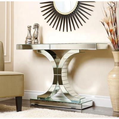 China Accent Crystal Mirrored Console Table Hotel Entryway Furniture for sale