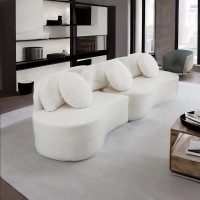 China Customized Boucle Fabric Sofa White Fabric Couch Set Home Luxury for sale