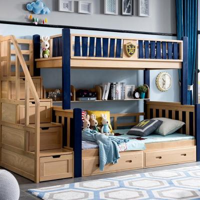 China Wood Kids Teenager Bunk Beds Twin Over Full Bedroom Sets OEM for sale