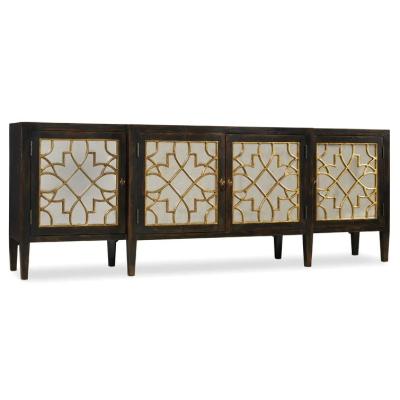 China Black Mirror Credenza Cabinet Sideboard Organizer Set For Living Room TV for sale