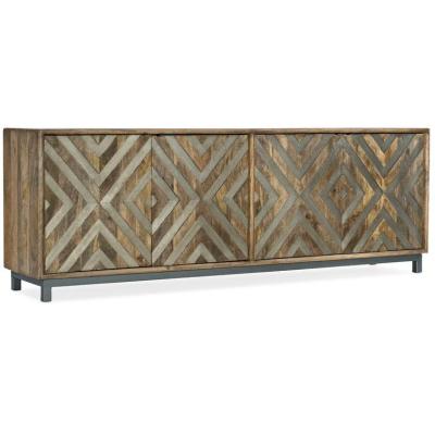 China Custom Wooden Kitchen Sideboard Media Console With Glass Doors for sale