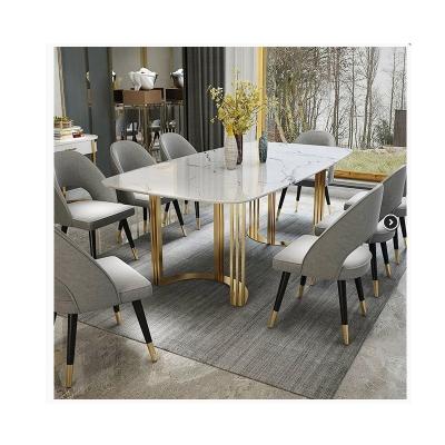 China Adjustable 6 Person Round Dining Table Marble Stone Slab Top for sale