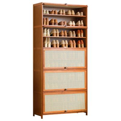 China Bamboo 5 Tier Wooden Shoe Rack Storage Organizer Furniture for sale