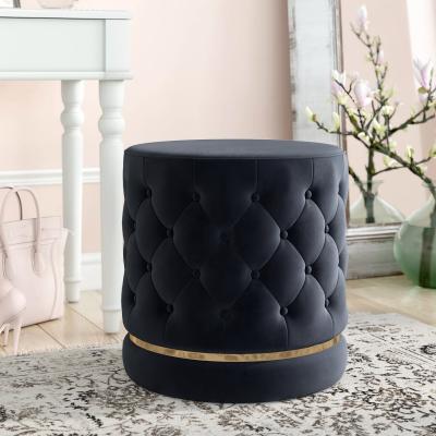 China Plastic Wooden Round Ottoman Stool Seat Chair Pouf for sale