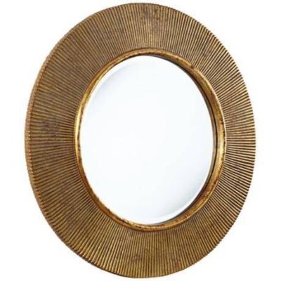 China Round Oval sunburst Gold Wall Mirror For Bathroom Decorative for sale