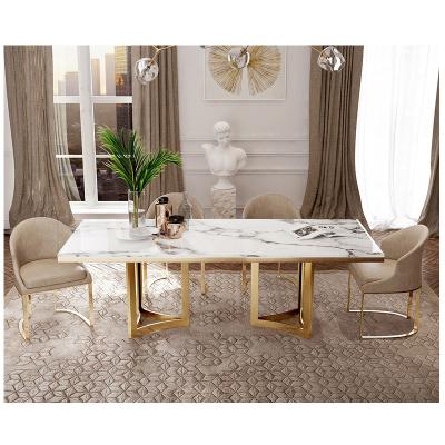 China 2020 Hot Seller Marble Inlay Dining Table with Customized Design and Solid Pattern for sale