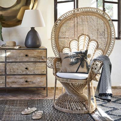 China Wooden Rattan Arm Chair Outdoor Wicker Peacock Furniture for sale