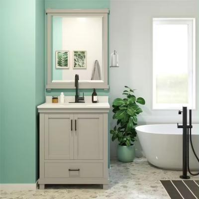 China Wall Mounted Bathroom Vanity Units Sinks And Cabinets MDF Plywood for sale