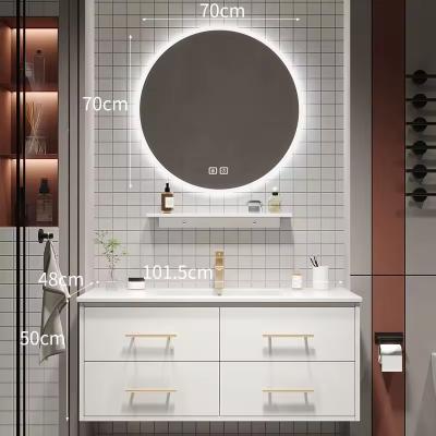 China LED Mirrored Bathroom Cabinets Toilet Vanity Cupboard Restroom Sink for sale