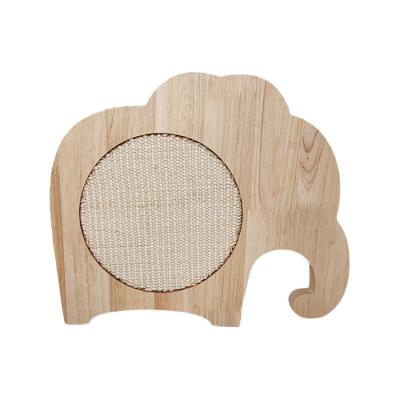 China Latest Cartoon New Arrival Design Sisal Elephant Shape Scratcher Board Interactive Toys Cat Scratcher Post Wall Mounted for sale