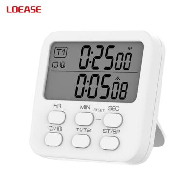 China Sustainable Magnetic Dual Channel Digital Cooking Timer with Alarm and Flashing 2 Timer Groups for Kitchen for sale