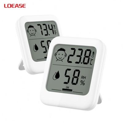 China High Quality ABS Thermometer Hygrometer With Clock Alarm Room Thermometer for sale