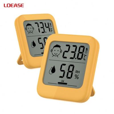 China ABS Household Digital Thermo Hygrometer With Clock for sale