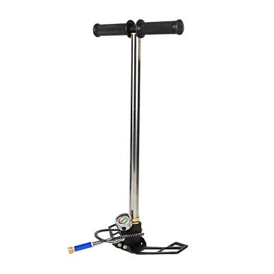 China Lubricated Pcp Hand Pump 4500 PSI High Pressure 3 Stage Fix Hand Pump Stainless Steel Pcp Portable Pump For Air Gun for sale