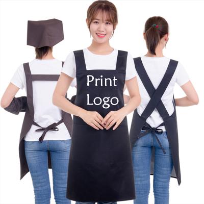 China Kitchen Cleaning Sleeveless Aprons Printed Logo For Restaurant Waiter Hairdresser Nail Beauty Shop Promotion Gift Cooking Apron With Pocket for sale