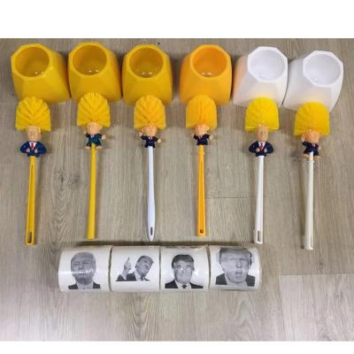 China Funny Viable Donald Trump Toliet Brush Soft Hair Scrubber for sale