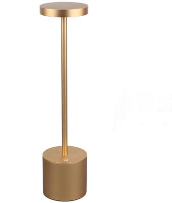 China Modern Golden Touch Dimmer Led Rechargeable Cordless Battery Operated Restaurant Table Lamp Lights For Bar for sale