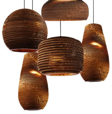 China New Design Modern Decoration Nordic Indoor Black Paper Rattan String Wicker Indoor Lighting Wicker Pendant Lighting For Cafe for sale