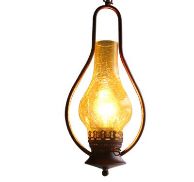 China Traditional antique vintage koresene E27 industrial oil glass ceiling pendant lamps for restaurants for sale