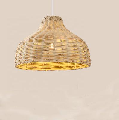 China New Traditional Handmade Natural Rattan E27 Indoor Ceiling Lights Led Bamboo Woven Pendant Lamp For Restaurant for sale