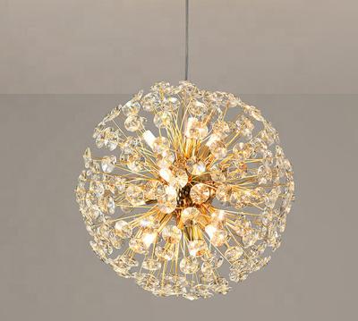 China New Larger Modern Round K9 Crystal Dimmer Copper Led Chandelier Pendant Lamp For Hotel Lobby for sale