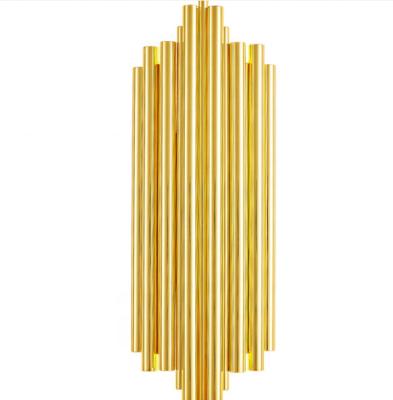 China Modern fancy decorative gold tube led indoor modern wall lamp for hotel headboard for sale