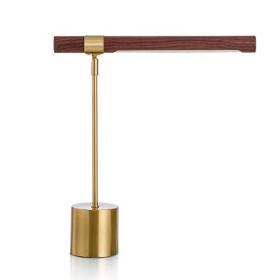 China New-designed Modern Minimalist LED Lamp Arm Bedside Reading Table Lamp Adjustable Wooden Light for sale