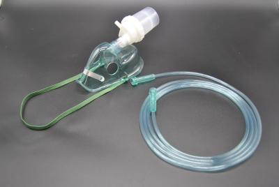 China 0.4ml Kit de Nebulização do Ventilador Transparente e Curvado Máscara de Nebulização Verde para Adultos à venda