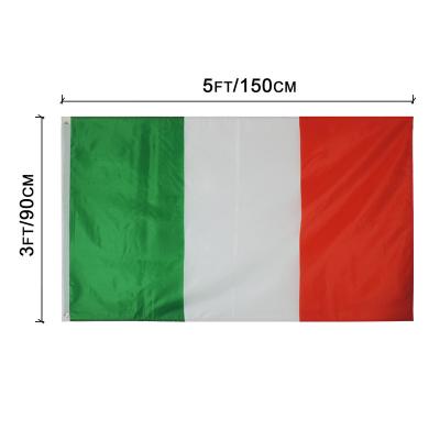 China Custom Italy National Flag 3x5 Ft Red White Green Water Proof Polyester Flag for sale