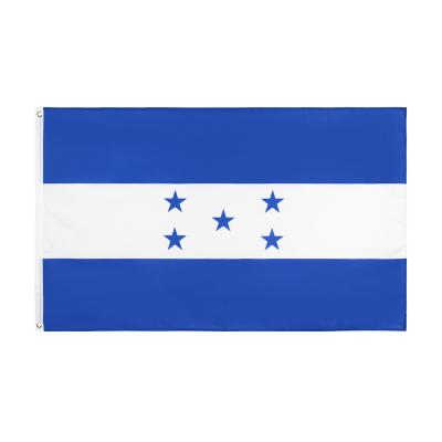 China Custom Water Proof Polyester White Flag 5 3x5 Ft Blue Stars Honduras Flag for sale