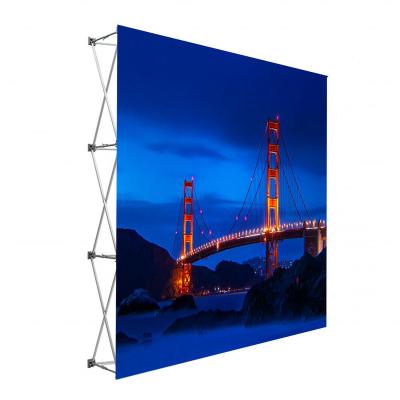 China Water Proof Collapsible Advertising Pop Up Display Wall Backdrop 8ft Fabric Easy Pop Up Display Stand for sale