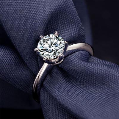 China Trendy Diamond Engagement Ring 10K 14K 18K White Gold Hpht CVD Jewelry Developed for sale