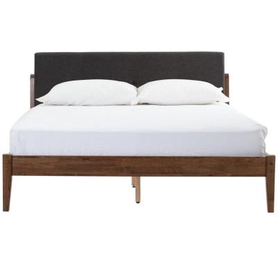 China Wholesale Full Size Bedroom Wooden Fabric Upholstered Bed Frame Upholstered for sale