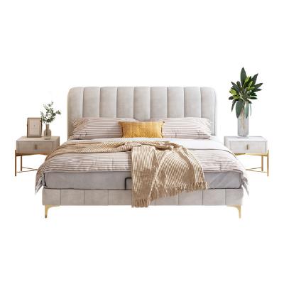 Κίνα Luxury Soft Bed Unique Fabric King Queen Size Wood Bed Modern Bed προς πώληση