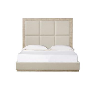 Chine Factory Supply Big Headboard Modern Fabric Wood Bed Fram King Size Bed à vendre