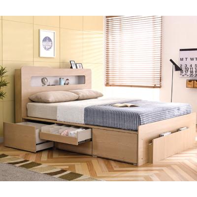 China cheap price solid wood bed King Size Fabric Storage Bed Frame With Storage Drawers for sale