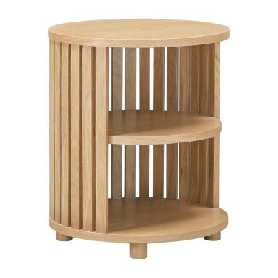 China Nordic modern minimalist bedroom wood bedside table Three-tier bedside table for bedroom zu verkaufen