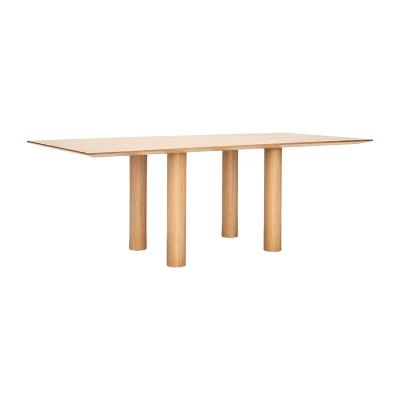 China High Quality Modern Dining Room pine walnut wood Restaurant Dining Table With Metal Leg en venta