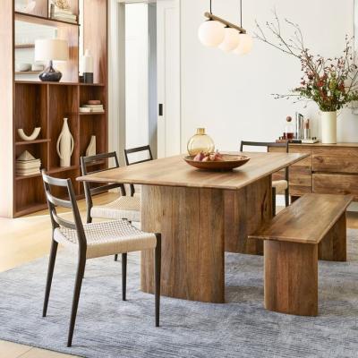 China Cheap Contemporary Modern wooden carved dining table set Wooden Restaurant Kitchen dining room table en venta